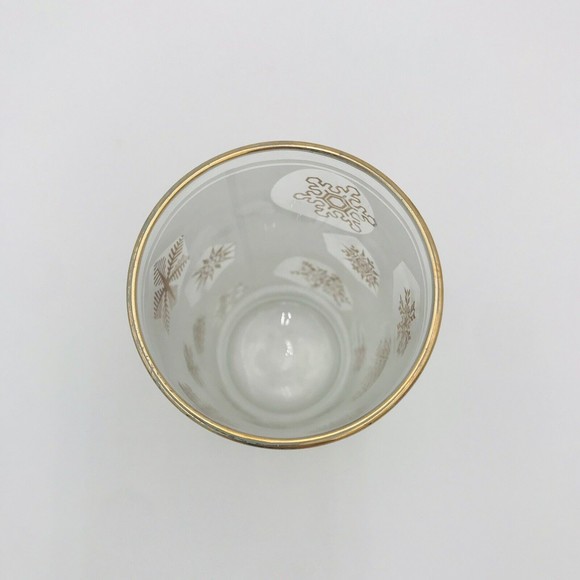 Rare Gold Snowflake Frosted Glass Tumbler Continental Can Company MCM Vintage - Picture 5 of 6